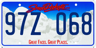 SD license plate 97ZO68