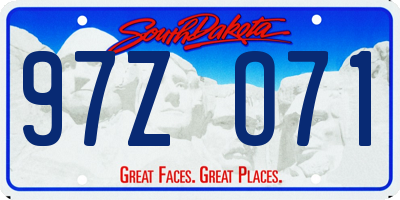 SD license plate 97ZO71