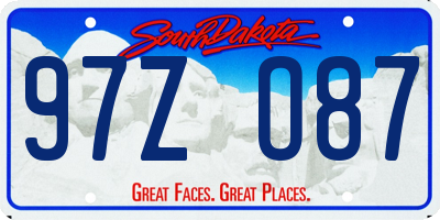 SD license plate 97ZO87