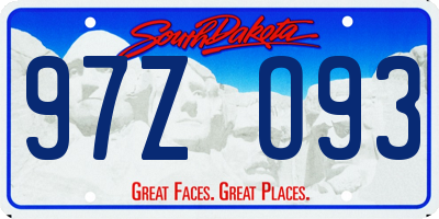 SD license plate 97ZO93