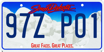 SD license plate 97ZP01
