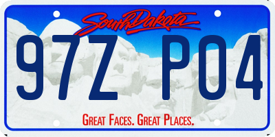 SD license plate 97ZP04
