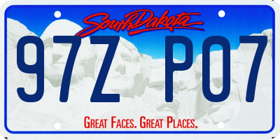 SD license plate 97ZP07