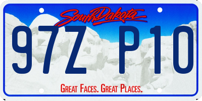 SD license plate 97ZP10