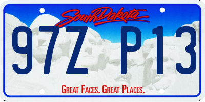 SD license plate 97ZP13