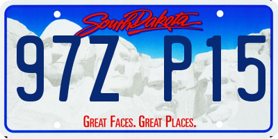 SD license plate 97ZP15