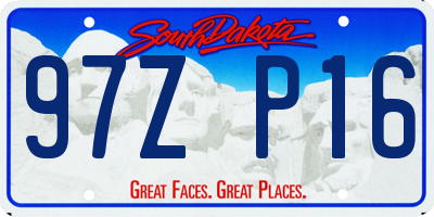 SD license plate 97ZP16