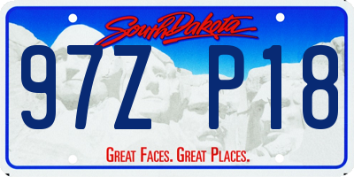 SD license plate 97ZP18