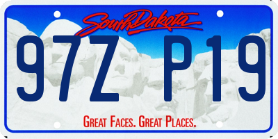 SD license plate 97ZP19
