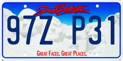 SD license plate 97ZP31