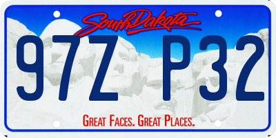 SD license plate 97ZP32