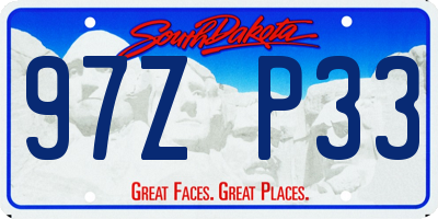 SD license plate 97ZP33