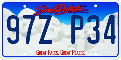 SD license plate 97ZP34