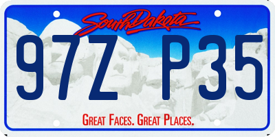 SD license plate 97ZP35