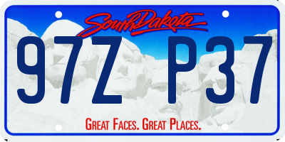 SD license plate 97ZP37