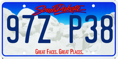 SD license plate 97ZP38