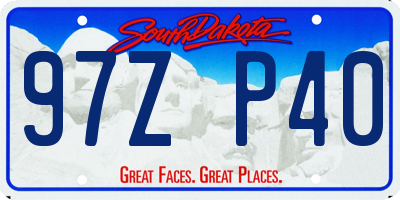 SD license plate 97ZP40