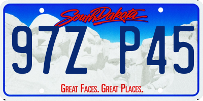 SD license plate 97ZP45