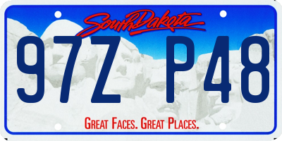 SD license plate 97ZP48