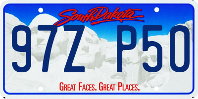 SD license plate 97ZP50