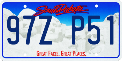 SD license plate 97ZP51