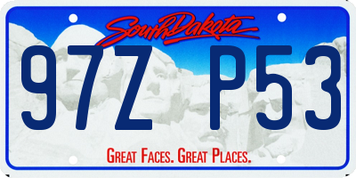 SD license plate 97ZP53