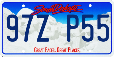 SD license plate 97ZP55