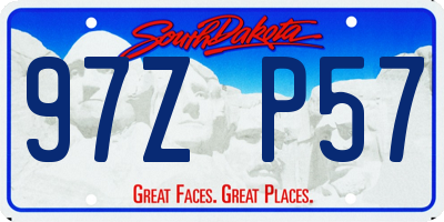 SD license plate 97ZP57
