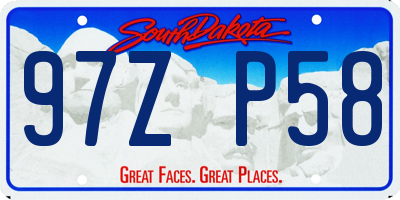 SD license plate 97ZP58