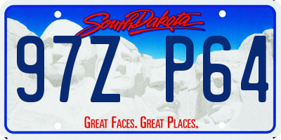 SD license plate 97ZP64