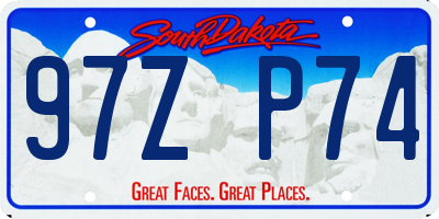 SD license plate 97ZP74