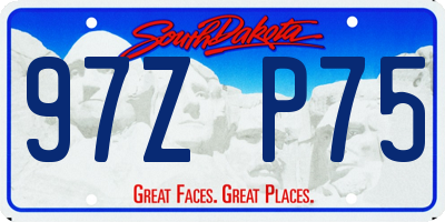 SD license plate 97ZP75