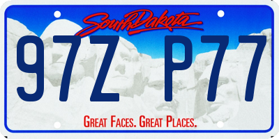SD license plate 97ZP77