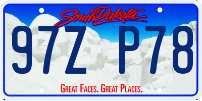 SD license plate 97ZP78