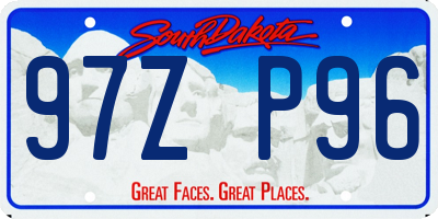 SD license plate 97ZP96