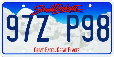 SD license plate 97ZP98