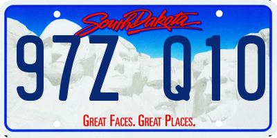 SD license plate 97ZQ10