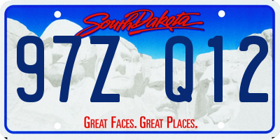 SD license plate 97ZQ12