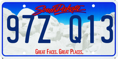 SD license plate 97ZQ13
