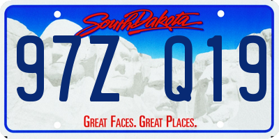 SD license plate 97ZQ19