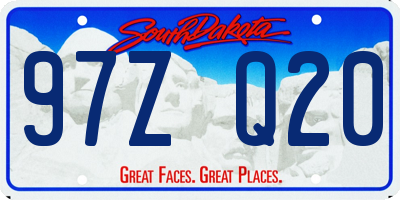 SD license plate 97ZQ20