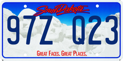 SD license plate 97ZQ23