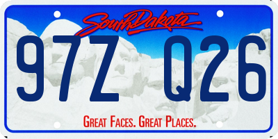 SD license plate 97ZQ26