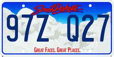 SD license plate 97ZQ27