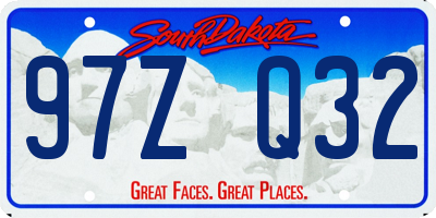 SD license plate 97ZQ32