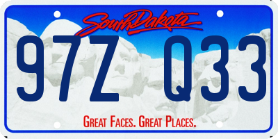 SD license plate 97ZQ33