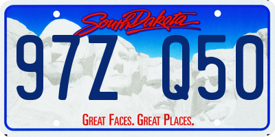 SD license plate 97ZQ50
