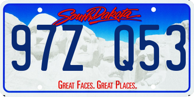SD license plate 97ZQ53