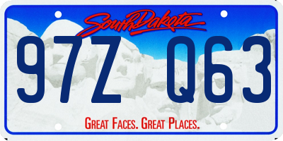 SD license plate 97ZQ63