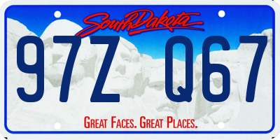 SD license plate 97ZQ67